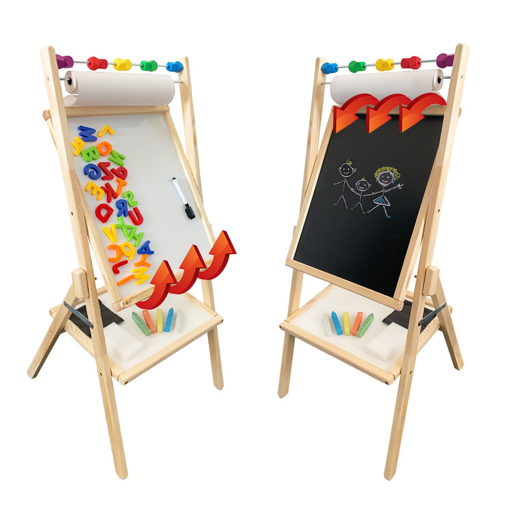 Schoolbord krijtbord dubbelzijdig – Magnetisch – Met accessoires