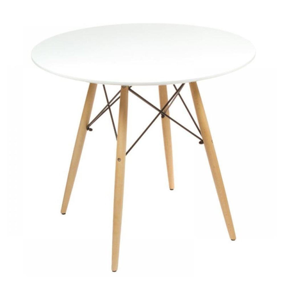 web Groot Glimp Viking Choice Kindertafel rond 60 cm – Wit met houten poten – Ronde tafel -  VC-Lifestyle
