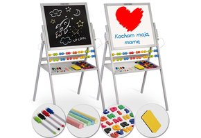 Tekenbord dubbelzijdig + telraam – Grijs – 101 x 54 x 55 cm