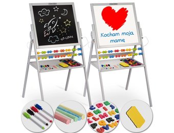 Tekenbord dubbelzijdig + telraam – Grijs – 101 x 54 x 55 cm