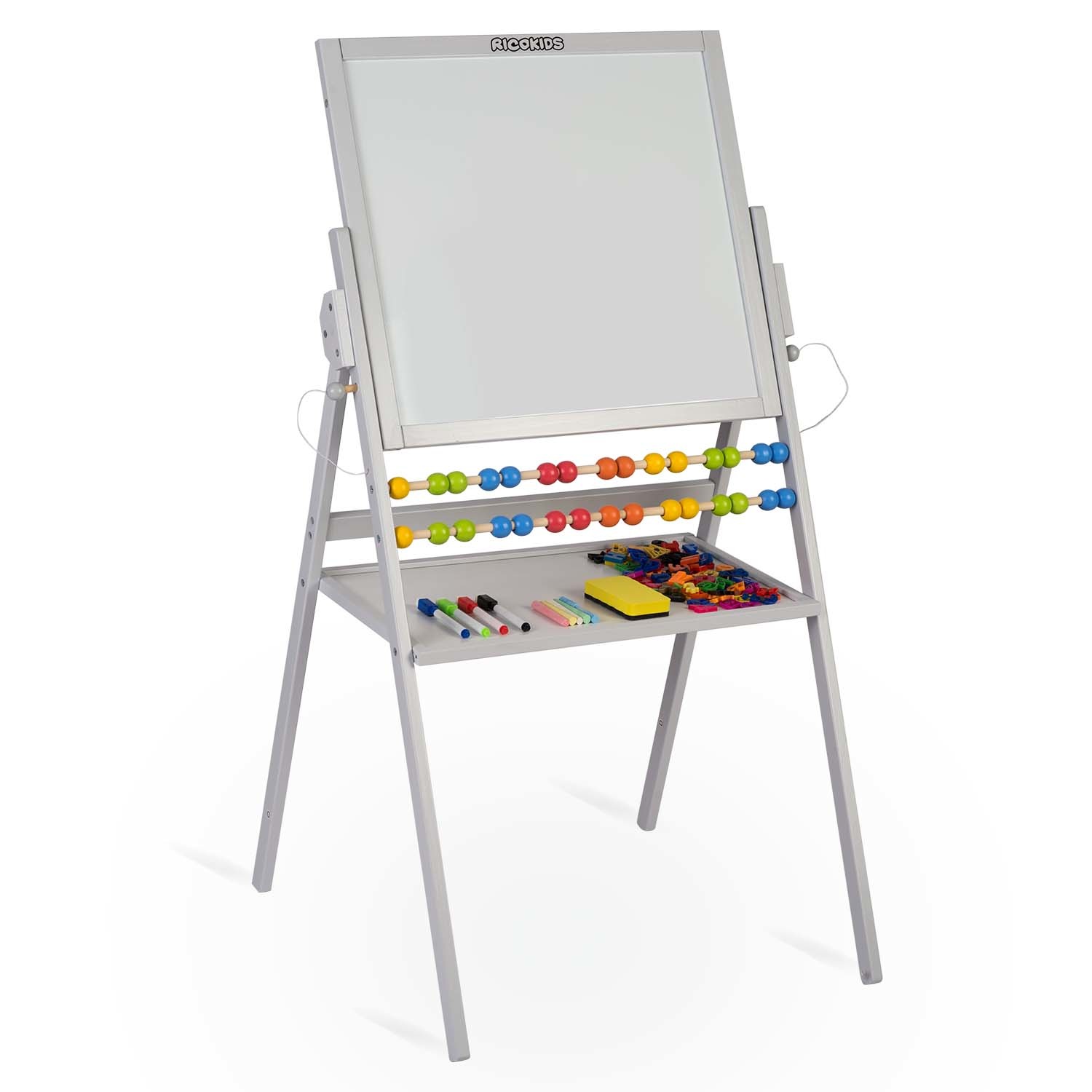 Tekenbord dubbelzijdig + telraam – Grijs – 101 x 54 x 55 cm
