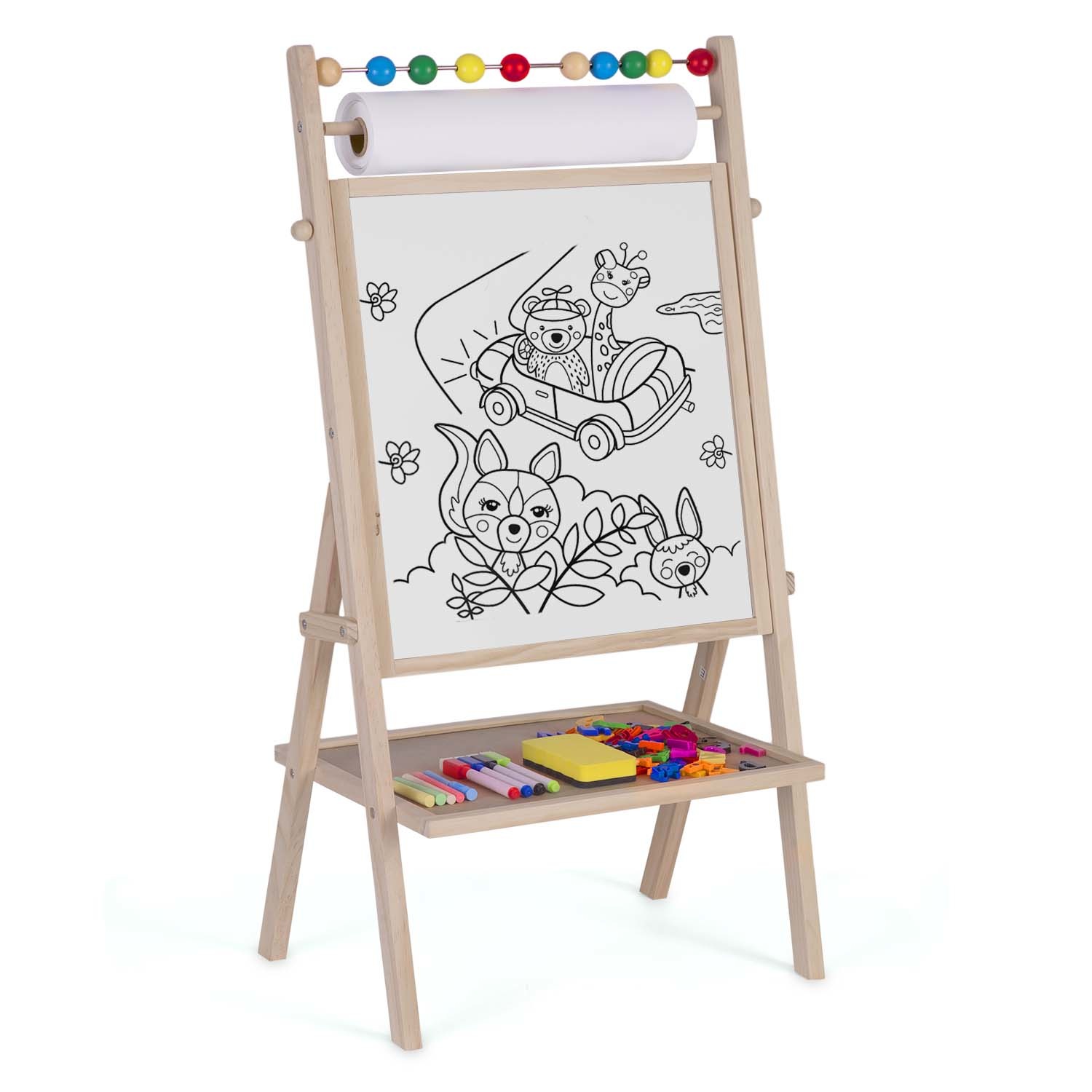 Dubbel schrijfbord met tekenpapier + accessoires