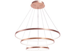 Hanglamp kroonluchter 3 ringen – Rosé goud metaal – LED