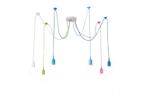 Kroonluchter met 6 hangende lampen – Multi kleur – 60W