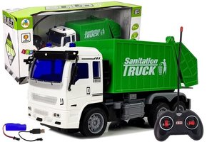 RC Vuilniswagen 27Mhz met licht – Bestuurbare speelgoed truck