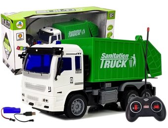 RC Vuilniswagen 27Mhz met licht – Bestuurbare speelgoed truck