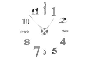 Metalen wandklok met ongelijke cijfers – Zelfklevend – 70 – 130 cm