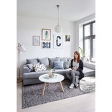 Poef van grijs pluche 60 x 25 cm – Opblaasbaar