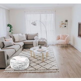 Poef van grijs pluche 60 x 25 cm – Opblaasbaar