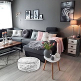 Poef van grijs pluche 60 x 25 cm – Opblaasbaar