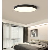 Plafondlamp rond 40 x 6 cm – Zwarte metaal rand – LED