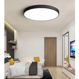 Plafondlamp rond 40 x 6 cm – Zwarte metaal rand – LED