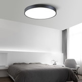 Plafondlamp rond 40 x 6 cm – Zwarte metaal rand – LED