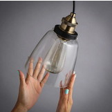 Hanglamp – glazen lamp 14 cm – Plafondlamp industriëel