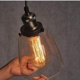 Hanglamp – glazen lamp 14 cm – Plafondlamp industriëel