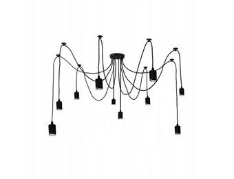 Kroonluchter zwart met 6 hangende lampen – E27 fitting