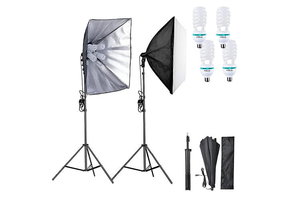 Softbox 50 x 70 cm + 4 lampen – Incl verstelbaar statief