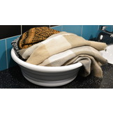 Siliconen kom opvouwbaar – 9L – 37 cm – Grijs & Wit