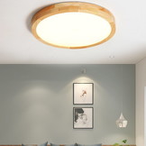 Plafondlamp LED – 40x 5,5 cm – Houten rand