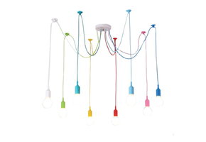 Kroonluchter Multi kleur – 8 hangende lampen – E27 fitting