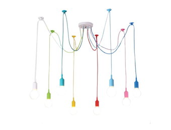 Kroonluchter Multi kleur – 8 hangende lampen – E27 fitting