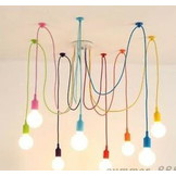 Kroonluchter Multi kleur – 8 hangende lampen – E27 fitting