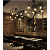 Kroonluchter met 8 hangende lampen – Zwart – Incl montageset