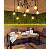 Kroonluchter met 8 hangende lampen – Zwart – Incl montageset
