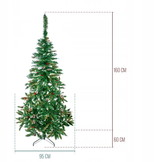Kunst kerstboom spar – Modulair – 220 cm – Inclusief versiering