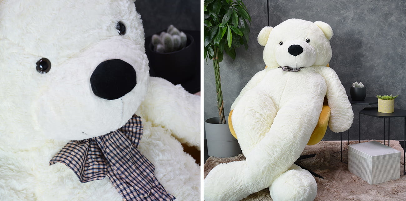 Knuffelbeer XXL 220 cm – Wit – Reuze teddy