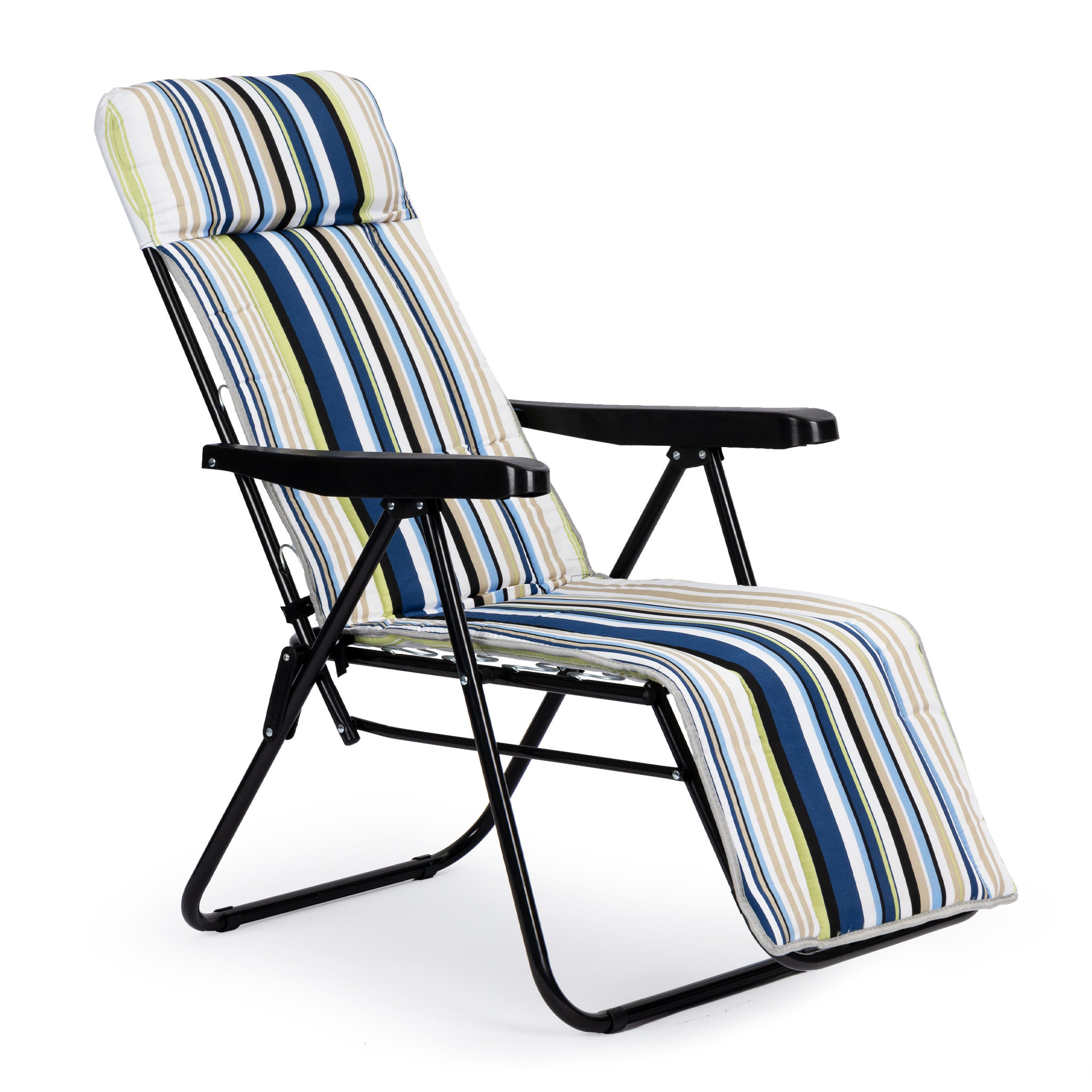 Viking Choice ligstoel strandstoel verstelbaar Met gestreept kussen - VC-Lifestyle
