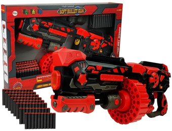 Speelgoed geweer - Soft bullet gun 59 cm + 80 foam kogels - Rood