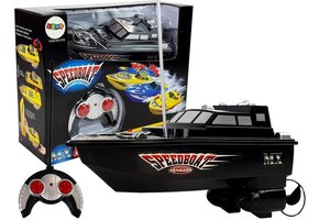 Bestuurbare boot 27 Mhz - 23 cm - zwart - RC speedboot