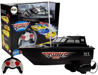 Bestuurbare boot 27 Mhz - 23 cm - zwart - RC speedboot