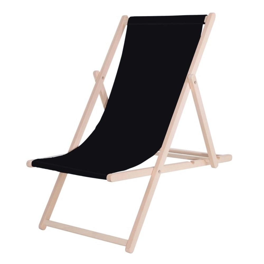 Vooruitzien getuigenis Vroeg Viking Choice Houten strandstoel klassiek - Zwart - opvouwbare ligstoel -  VC-Lifestyle