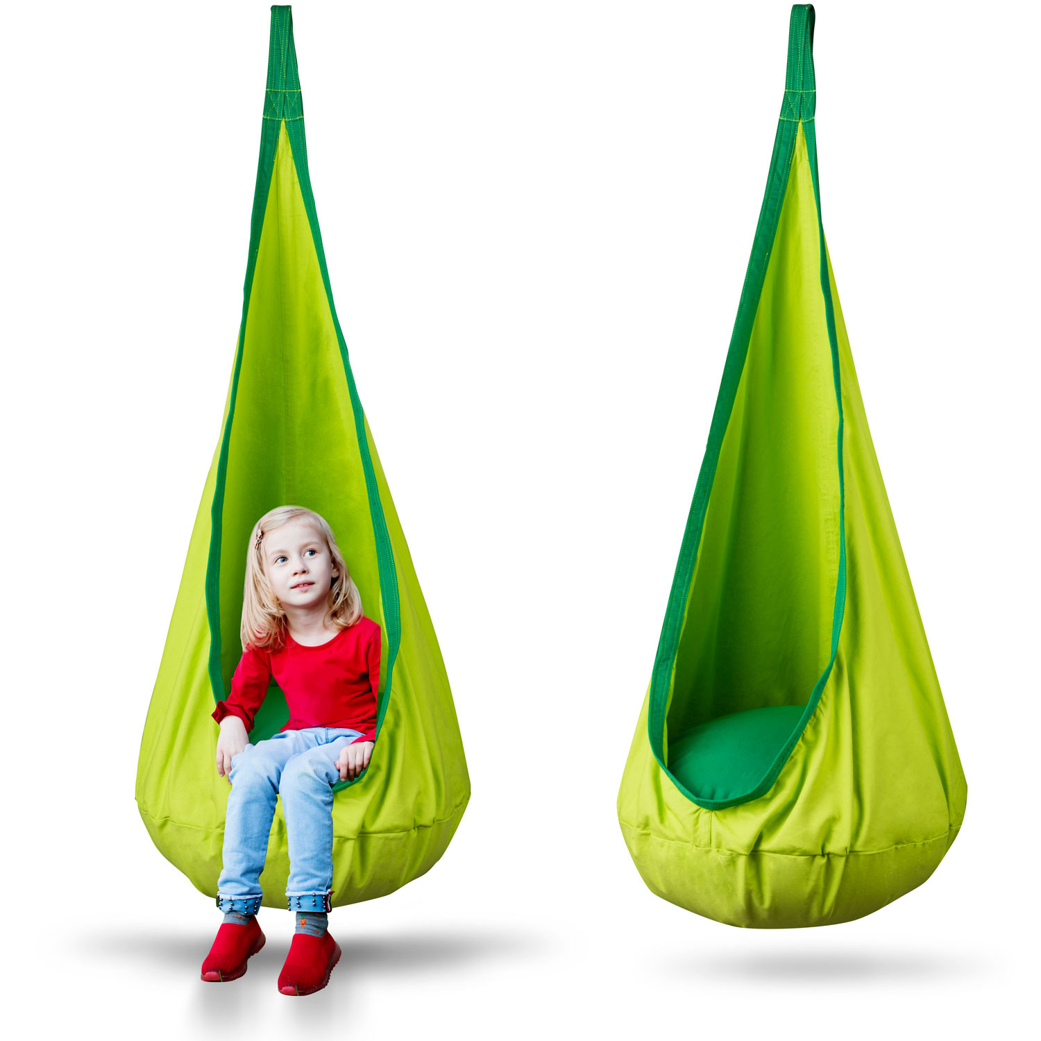 Kinder hangstoel cocon groen - tot 80 kg - wasbaar