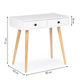 Kaptafel consoletafel 80 x 45 cm - wit - bijzettafel