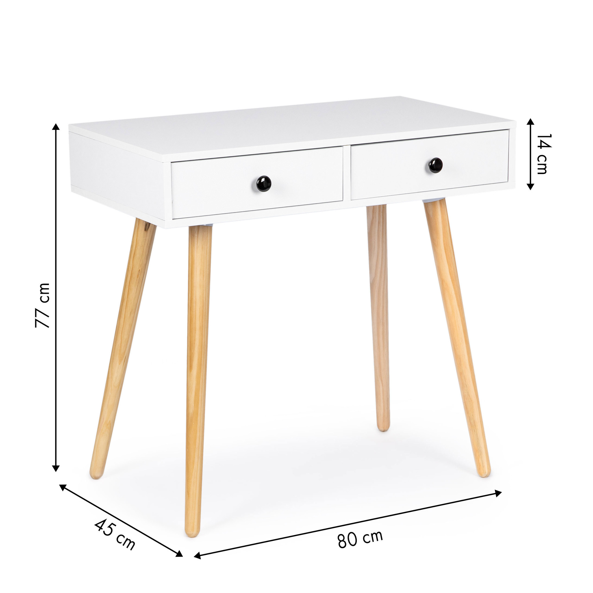 Kaptafel consoletafel 80 x 45 cm - wit - bijzettafel