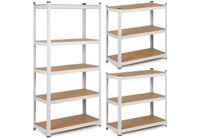 Stellingkast opbergrek 180 x 90 x 30 cm - wit - metalen kast