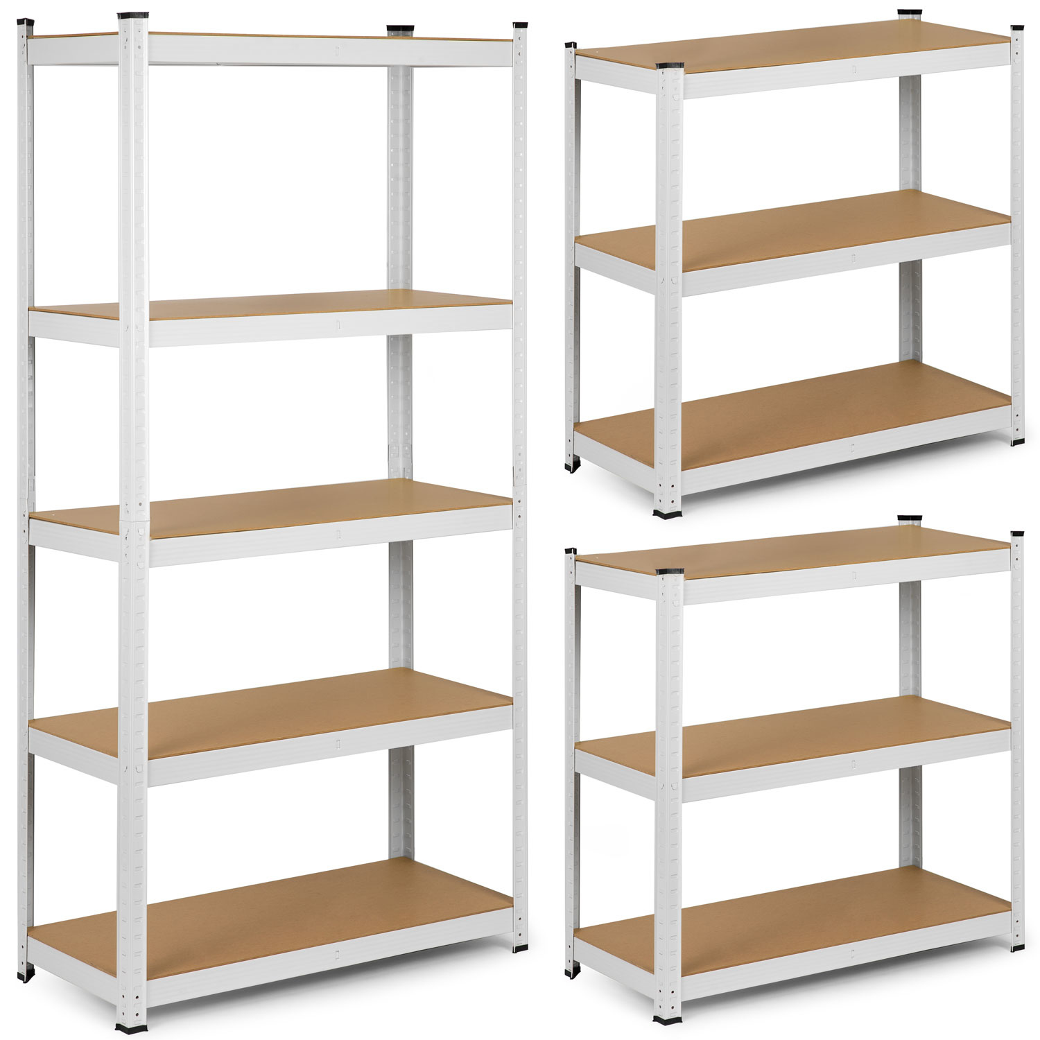 Stellingkast opbergrek 180 x 90 x 30 cm - wit - metalen kast
