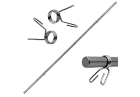 Halterstang 180 cm recht + 2 veersluitingen - 28 mm