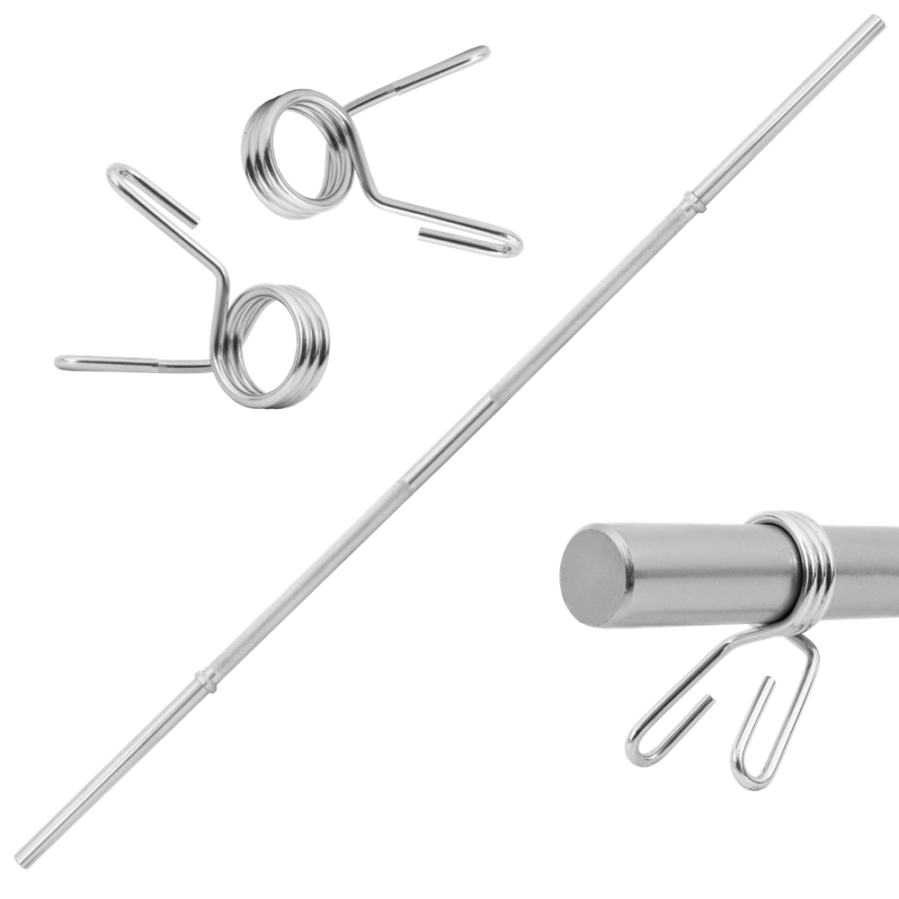 Halterstang 180 cm recht + 2 veersluitingen - 28 mm