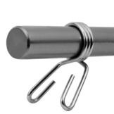 Halterstang 180 cm recht + 2 veersluitingen - 28 mm