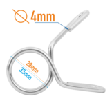 Halterstang 180 cm recht + 2 veersluitingen - 28 mm