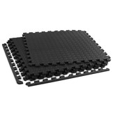 Sportvloer fitness apparatuur - 61 x 61 cm - 4 stuks - zwart