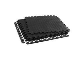 Sportvloer fitness apparatuur - 61 x 61 cm - 4 stuks - zwart