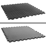 Sportvloer fitness apparatuur - 61 x 61 cm - 4 stuks - zwart