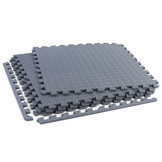 Sportvloer fitness apparatuur - 61 x 61 cm - 4 stuks - grijs