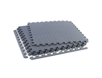 Sportvloer fitness apparatuur - 61 x 61 cm - 4 stuks - grijs