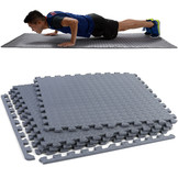 Sportvloer fitness apparatuur - 61 x 61 cm - 4 stuks - grijs
